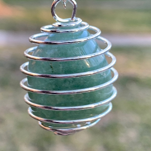 Aventurine Zenergy Gems Tumble Stone Crystal Pendant + 20" Stainless Steel Chain - Picture 16 of 17